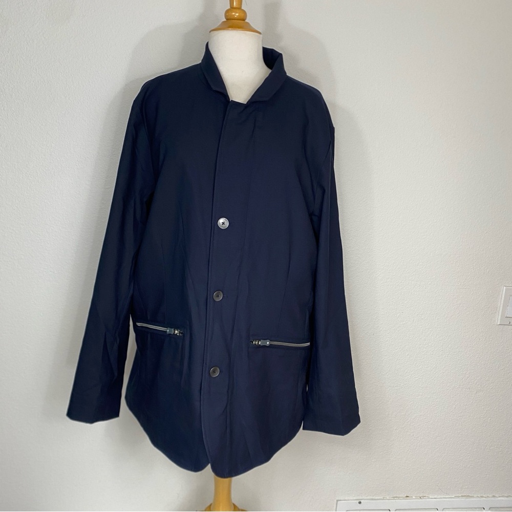 QOR Men's Navy Performance Suiting Blazer Size XL Moisture Wicking Streetwear
